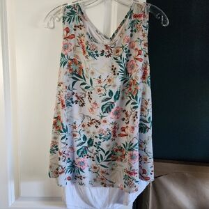 Floral tank with back cut out